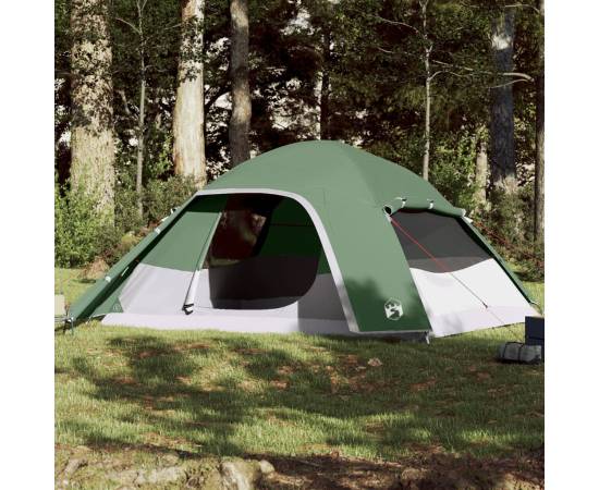 Cort de camping cupolă pentru 6 persoane, verde, impermeabil