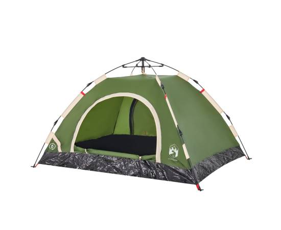 Cort de camping pentru 2 persoane, setare rapidă, verde, 4 image