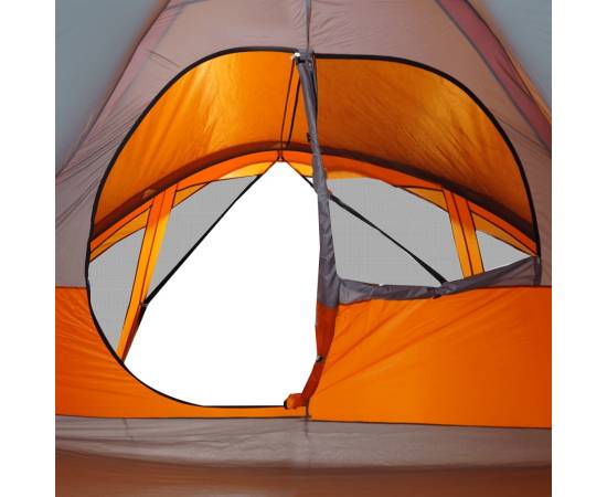 Cort de camping pentru 6 persoane, gri/portocaliu, impermeabil, 10 image