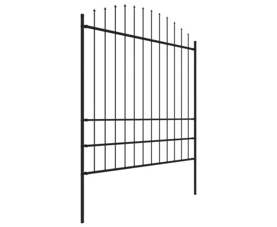 Gard de grădină cu vârf suliță, negru, 10,2 m, oțel, 3 image