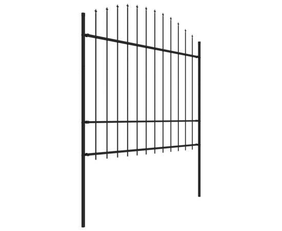 Gard de grădină cu vârf suliță, negru, 11,9 m, oțel, 3 image
