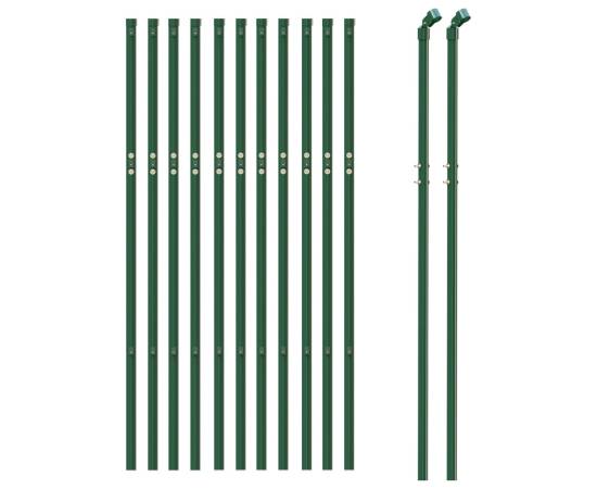 Gard plasă de sârmă, verde, 1x25 m, oțel galvanizat, 3 image