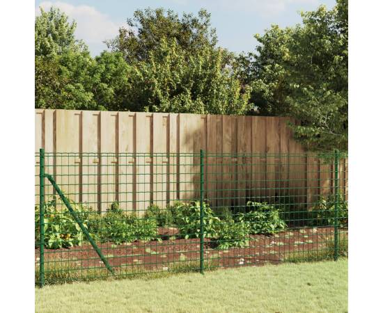 Gard plasă de sârmă cu țăruși de fixare, verde, 0,8x25 m