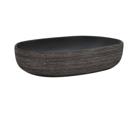 Lavoar de blat, gri și negru, 59x40x14 cm, ceramică, oval, 2 image