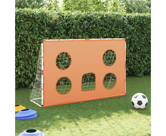 Poartă de fotbal de copii cu covoraș țintă/minge 182x62x118 cm, 3 image