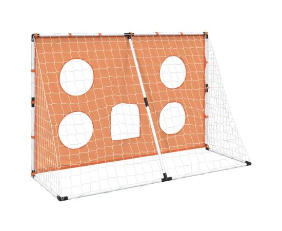 Poartă de fotbal de copii cu covoraș țintă/minge 182x62x118 cm, 7 image