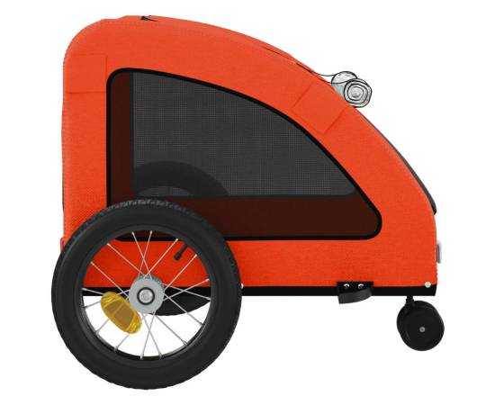 Remorcă de bicicletă animale portocaliu/gri, textil oxford/fier, 7 image