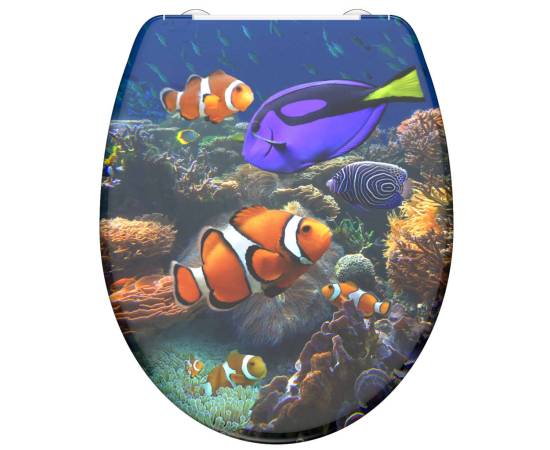 SchÜtte scaun de toaletă duroplast, închidere silențioasă, „sea life”