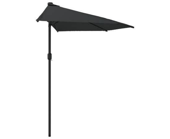 Umbrelă de balcon tijă aluminiu negru 300x155x223cm semirotund, 4 image