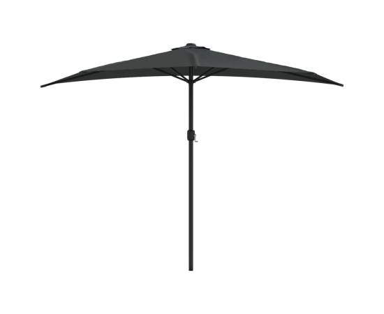 Umbrelă de soare de balcon, tijă aluminiu, antracit, 300x155 cm, 3 image