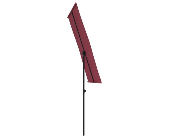 Umbrelă de soare de exterior stâlp aluminiu roșu bordo, 5 image