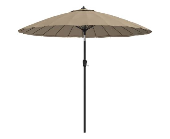 Umbrelă soare de exterior, stâlp aluminiu, gri taupe, 270 cm, 2 image