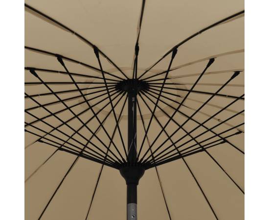 Umbrelă soare de exterior, stâlp aluminiu, gri taupe, 270 cm, 5 image