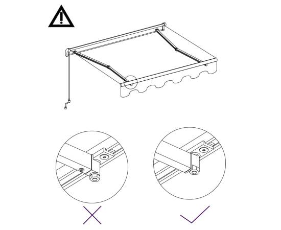 Copertină retractabilă manual, albastru și alb, 450x300 cm, 6 image