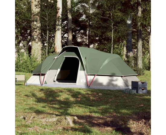 Cort de camping cupolă pentru 9 persoane, verde, impermeabil, 3 image