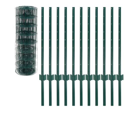 Gard euro, verde, 20 x 0,8 m, oțel, 3 image