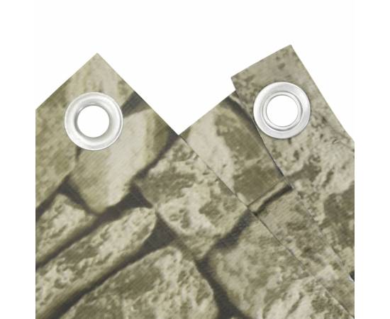 Paravan de grădină cu aspect de piatră, gri, 400x75 cm pvc, 3 image