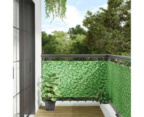 Paravan de grădină cu aspect de plantă, verde, 800x75 cm pvc
