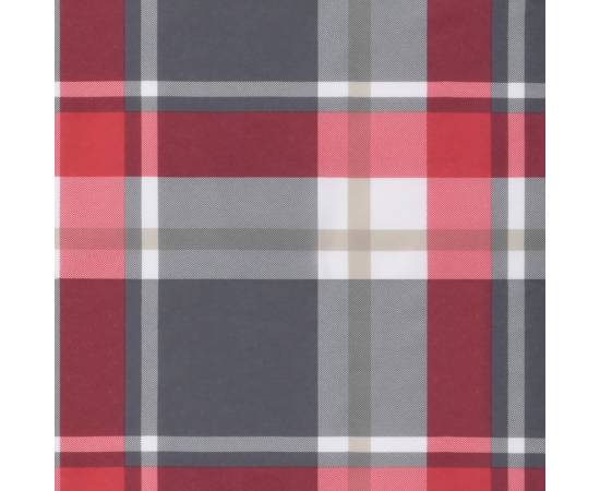 Perne cu spătar roșu carouri, 6 buc., 100x50x3cm, textil oxford, 8 image
