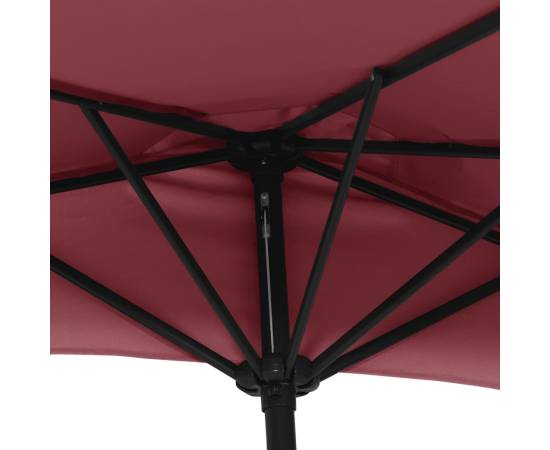 Umbrelă de balcon, tijă aluminiu bordo 300x155x223cm semirotund, 6 image