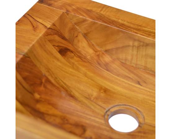 Chiuvetă, 50x35x10 cm, lemn masiv de tec, 5 image