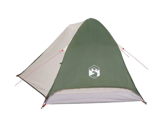 Cort de camping cupolă pentru 2 persoane, verde, impermeabil, 8 image