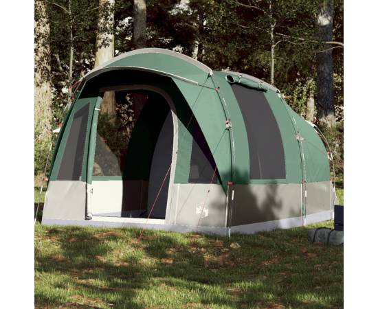 Cort de camping pentru 3 persoane, verde, impermeabil