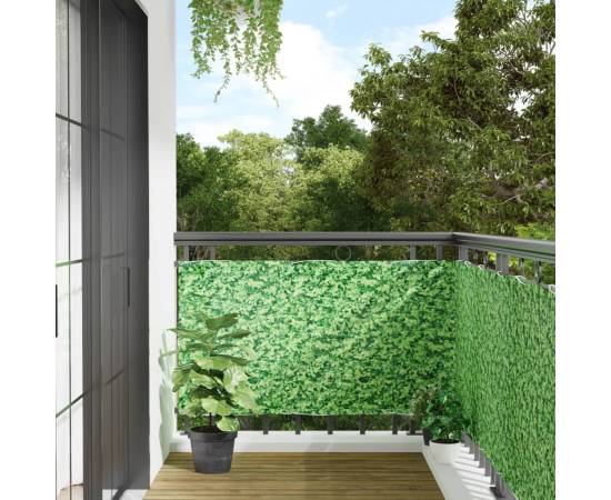 Paravan de grădină cu aspect de plantă, verde, 300x75 cm pvc