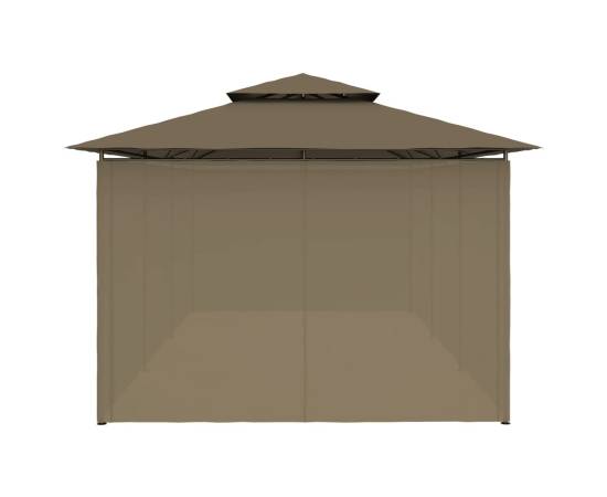Pavilion cu perdele, gri taupe, 600 x 298 x 270 cm, 180 g/m², 6 image
