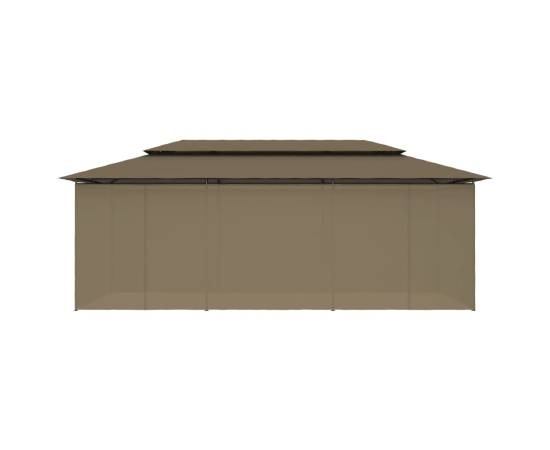 Pavilion cu perdele, gri taupe, 600 x 298 x 270 cm, 180 g/m², 5 image