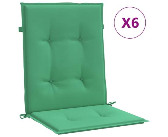 Perne cu spătar mic, 6 buc., verde, 100x50x3 cm, textil oxford, 2 image