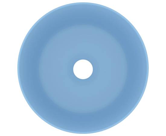 Chiuvetă baie lux albastru deschis mat 40x15 cm ceramică rotund, 3 image