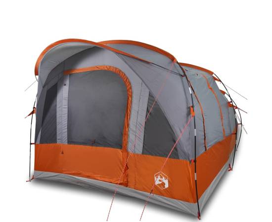 Cort de camping tunel 3 persoane, gri/portocaliu, impermeabil, 4 image