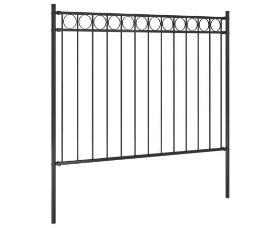 Gard de grădină, negru, 1,7 x 1 m, oțel, 2 image