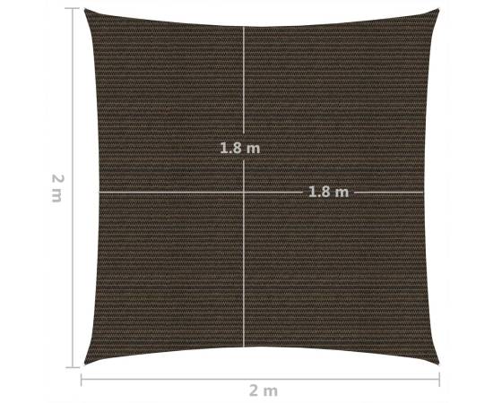 Pânză parasolar, maro, 2 x 2, m hdpe, 160 g/m², 6 image