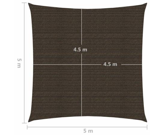 Pânză parasolar, maro, 5x5, m hdpe, 160 g/m², 6 image