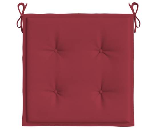 Perne scaune grădină 6 buc. roșu vin 40x40x3 cm țesătură oxford, 5 image