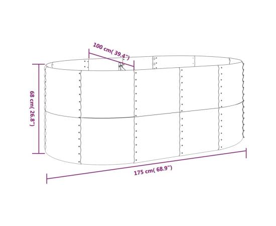 Strat înălțat grădină 175x100x68 cm oțel vopsit electrostatic, 6 image