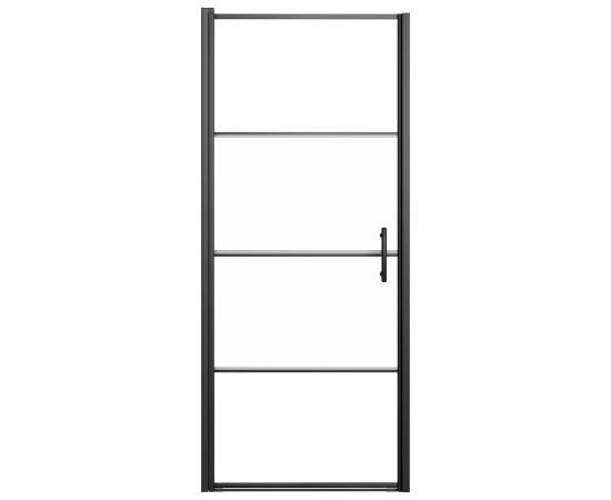 Ușă de duș, negru, 91x195 cm, sticlă securizată semi-mată, 3 image