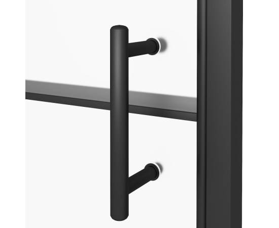 Ușă de duș, negru, 91x195 cm, sticlă securizată semi-mată, 6 image