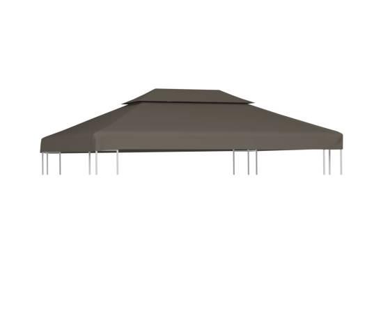 Acoperiș de pavilion, 2 niveluri, gri taupe, 4x3 m, 310 g/m²