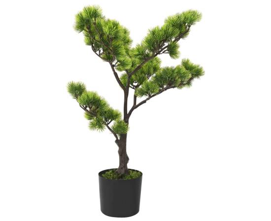 Bonsai pinus artificial cu ghiveci, verde, 60 cm, 3 image
