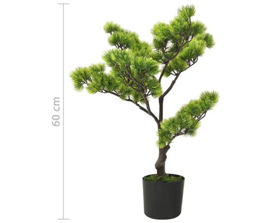Bonsai pinus artificial cu ghiveci, verde, 60 cm, 7 image