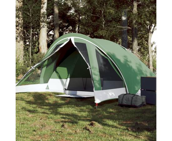 Cabină cort de camping, 4 persoane, verde, impermeabil