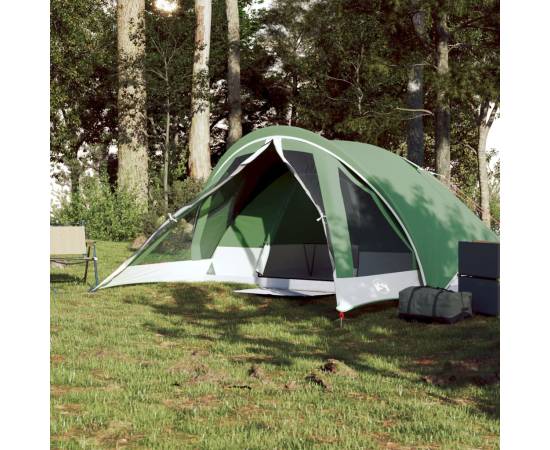 Cabină cort de camping, 4 persoane, verde, impermeabil, 3 image