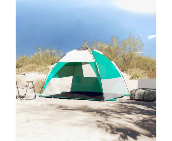 Cort camping 2 persoane verde marin impermeabil setare rapidă, 3 image