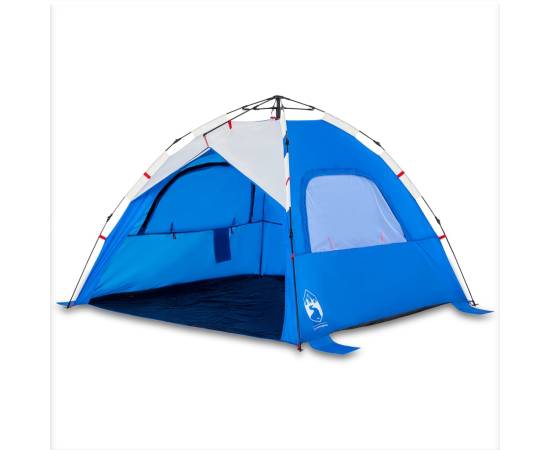 Cort camping 3 persoane albastru azur impermeabil setare rapidă, 2 image
