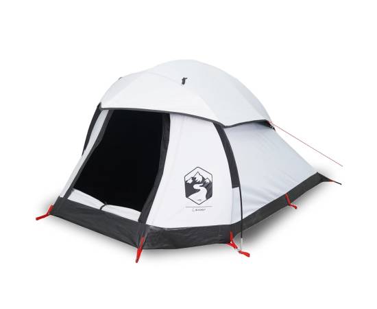 Cort camping cupolă 1 persoană alb, țesătură opacă, impermeabil, 2 image