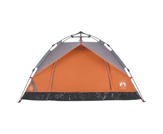 Cort camping cupolă 2 persoane, gri/portocaliu, setare rapidă, 5 image