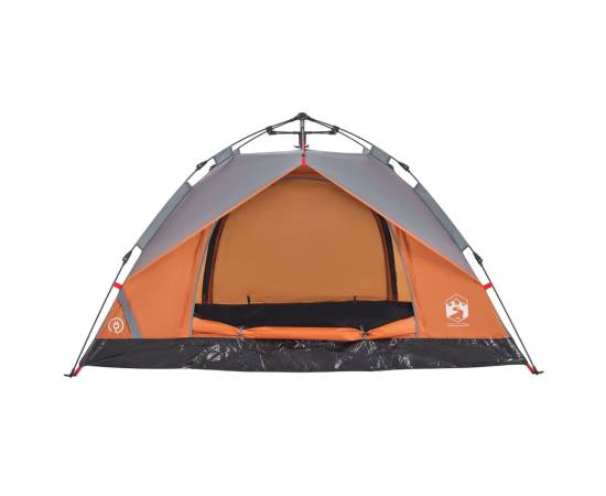 Cort camping cupolă 2 persoane, gri/portocaliu, setare rapidă, 6 image